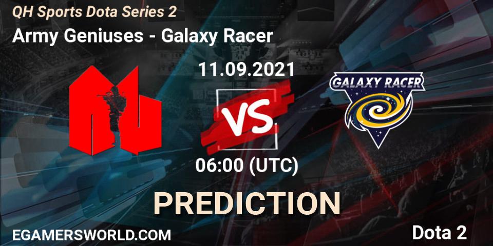 Prognose für das Spiel Army Geniuses VS Galaxy Racer. 11.09.2021 at 06:06. Dota 2 - QH Sports Dota Series 2