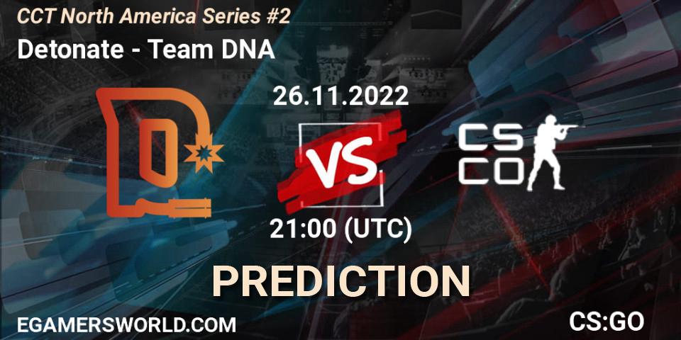 Prognose für das Spiel Detonate VS Team DNA. 26.11.22. CS2 (CS:GO) - CCT North America Series #2