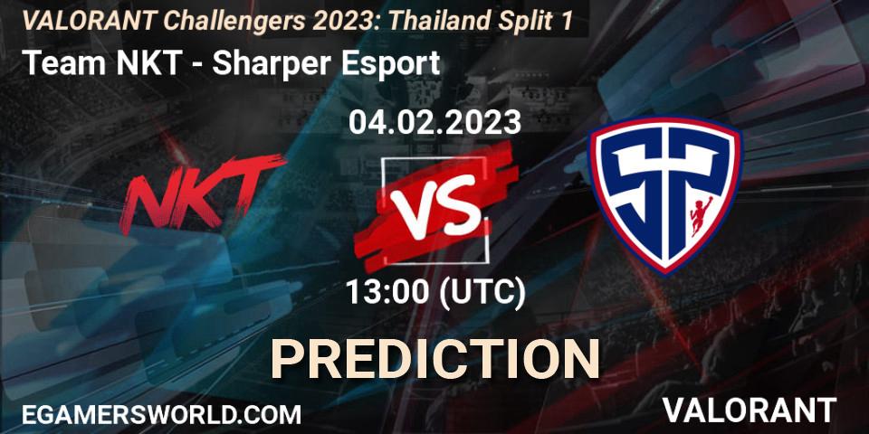 Prognose für das Spiel Team NKT VS Sharper Esport. 04.02.23. VALORANT - VALORANT Challengers 2023: Thailand Split 1