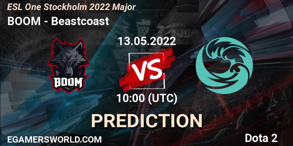 Prognose für das Spiel BOOM VS Beastcoast. 13.05.22. Dota 2 - ESL One Stockholm 2022 Major