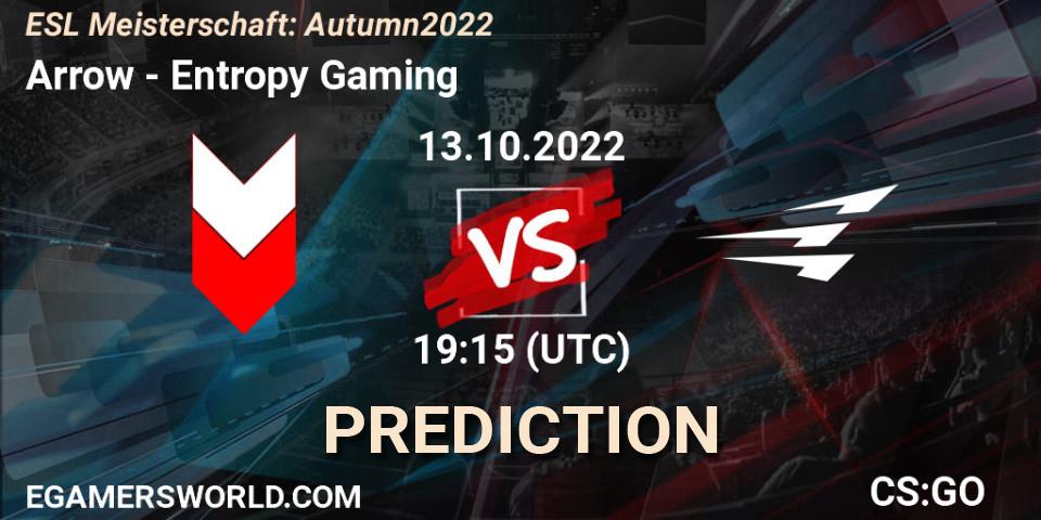 Prognose für das Spiel Arrow VS Entropy Gaming. 13.10.2022 at 19:15. Counter-Strike (CS2) - ESL Meisterschaft: Autumn 2022