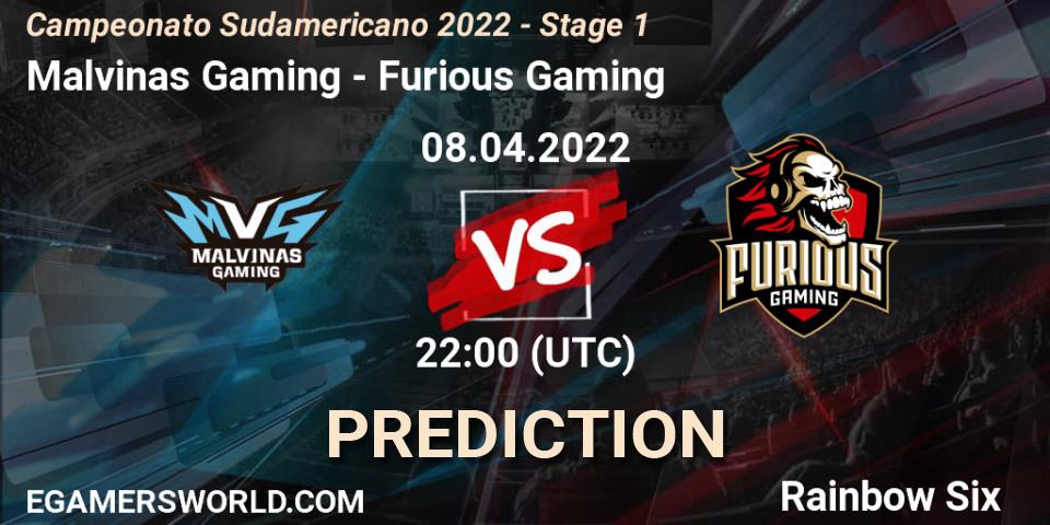 Prognose für das Spiel Malvinas Gaming VS Furious Gaming. 09.04.2022 at 00:00. Rainbow Six - Campeonato Sudamericano 2022 - Stage 1