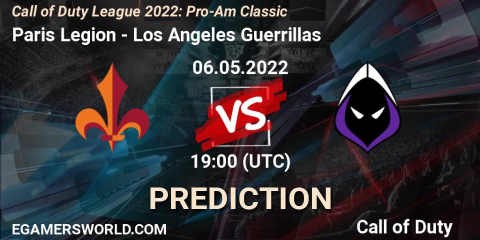 Prognose für das Spiel Paris Legion VS Los Angeles Guerrillas. 06.05.22. Call of Duty - Call of Duty League 2022: Pro-Am Classic
