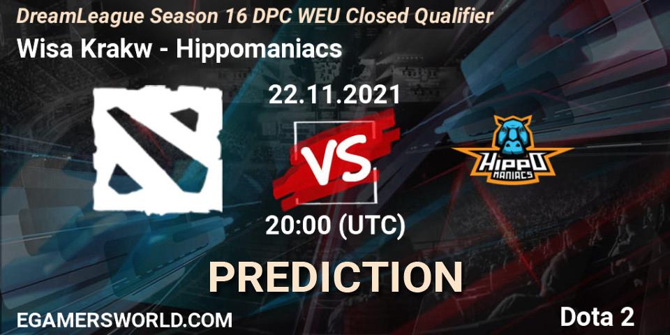Prognose für das Spiel Wisła Kraków VS Hippomaniacs. 22.11.21. Dota 2 - DPC 2022 Season 1: Euro - Closed Qualifier (DreamLeague Season 16)