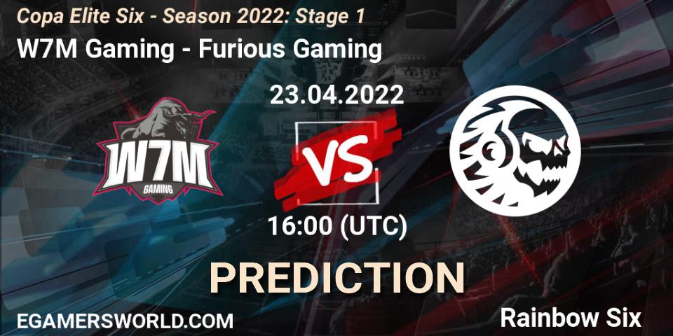 Prognose für das Spiel W7M Gaming VS Furious Gaming. 23.04.22. Rainbow Six - Copa Elite Six - Season 2022: Stage 1