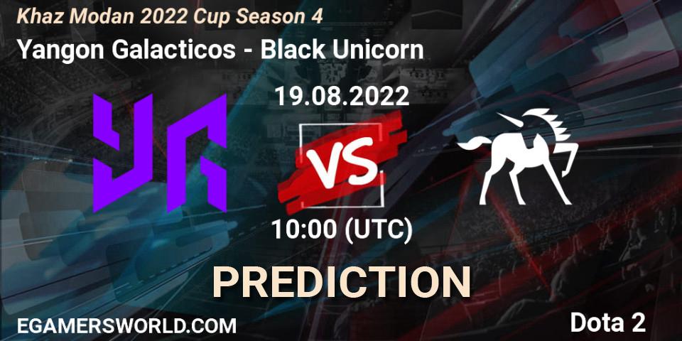 Prognose für das Spiel Yangon Galacticos VS Black Unicorn. 20.08.2022 at 10:12. Dota 2 - Khaz Modan 2022 Cup Season 4