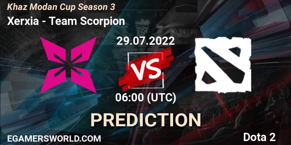 Prognose für das Spiel Xerxia VS Team Scorpion. 29.07.2022 at 06:04. Dota 2 - Khaz Modan Cup Season 3