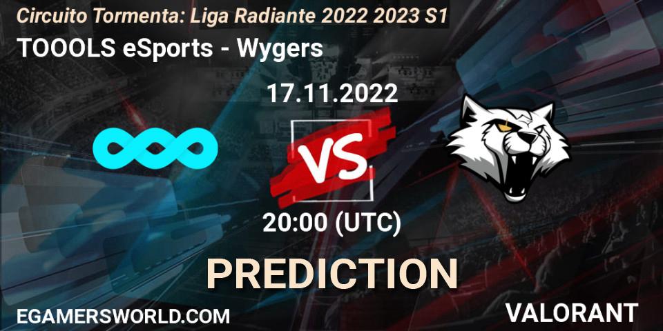 Prognose für das Spiel TOOOLS eSports VS Wygers. 24.11.2022 at 20:00. VALORANT - Circuito Tormenta: Liga Radiante 2022 2023 S1