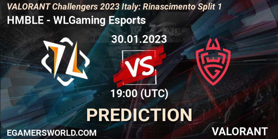 Prognose für das Spiel HMBLE VS WLGaming Esports. 30.01.23. VALORANT - VALORANT Challengers 2023 Italy: Rinascimento Split 1