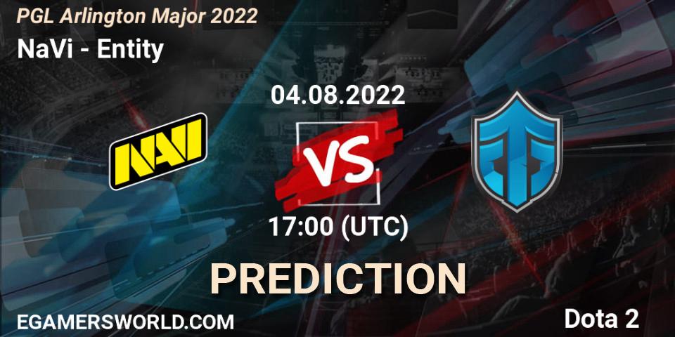 Prognose für das Spiel NaVi VS Entity. 04.08.2022 at 17:25. Dota 2 - PGL Arlington Major 2022 - Group Stage
