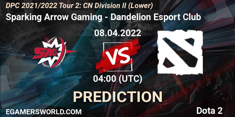 Prognose für das Spiel Sparking Arrow Gaming VS Dandelion Esport Club. 22.04.22. Dota 2 - DPC 2021/2022 Tour 2: CN Division II (Lower)