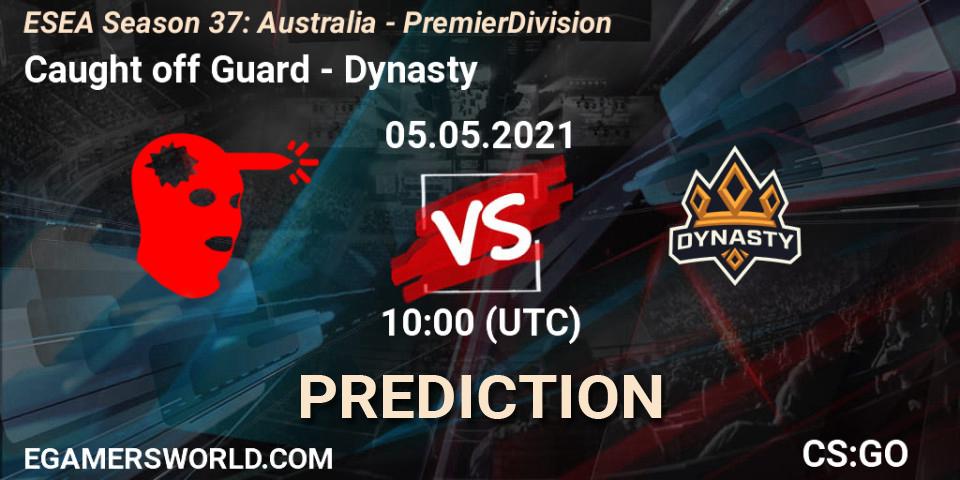 Prognose für das Spiel Caught off Guard VS Dynasty. 05.05.2021 at 10:00. Counter-Strike (CS2) - ESEA Season 37: Australia - Premier Division