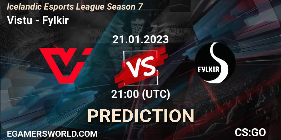 Prognose für das Spiel Viðstöðu VS Fylkir. 21.01.23. CS2 (CS:GO) - Icelandic Esports League Season 7
