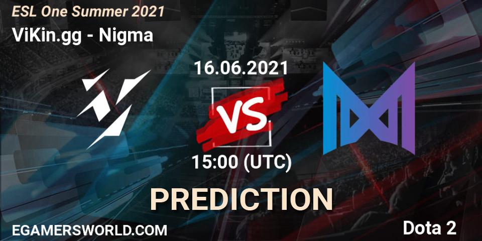 Prognose für das Spiel ViKin.gg VS Nigma. 16.06.21. Dota 2 - ESL One Summer 2021