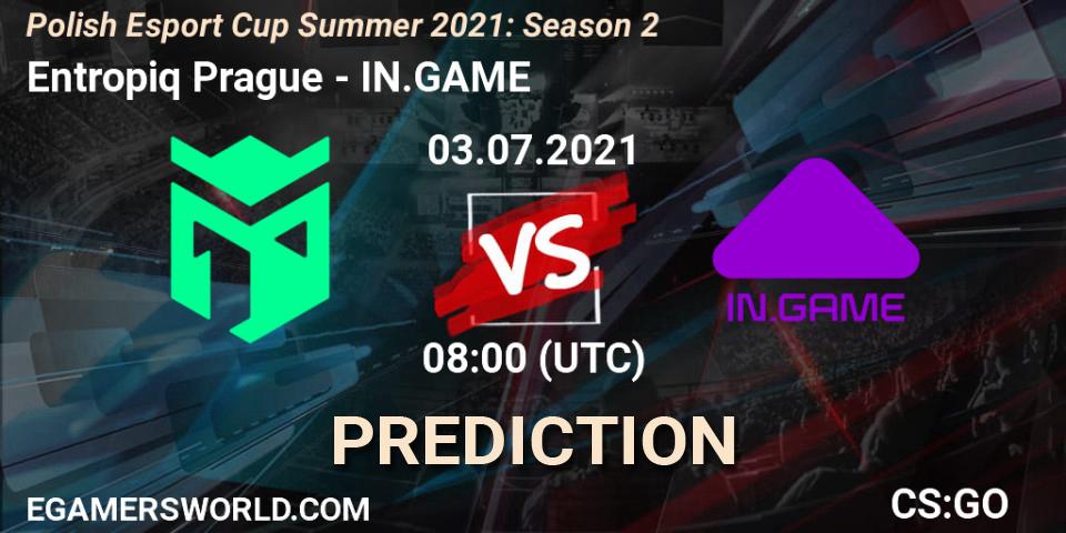 Prognose für das Spiel Entropiq Prague VS IN.GAME. 03.07.2021 at 08:00. Counter-Strike (CS2) - Polish Esport Cup Summer 2021: Season 2