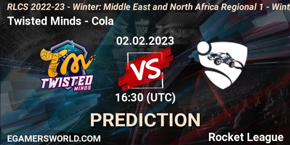 Prognose für das Spiel Twisted Minds VS Cola. 02.02.2023 at 16:30. Rocket League - RLCS 2022-23 - Winter: Middle East and North Africa Regional 1 - Winter Open