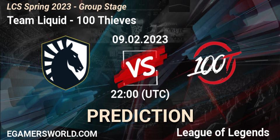 Prognose für das Spiel Team Liquid VS 100 Thieves. 10.02.23. LoL - LCS Spring 2023 - Group Stage