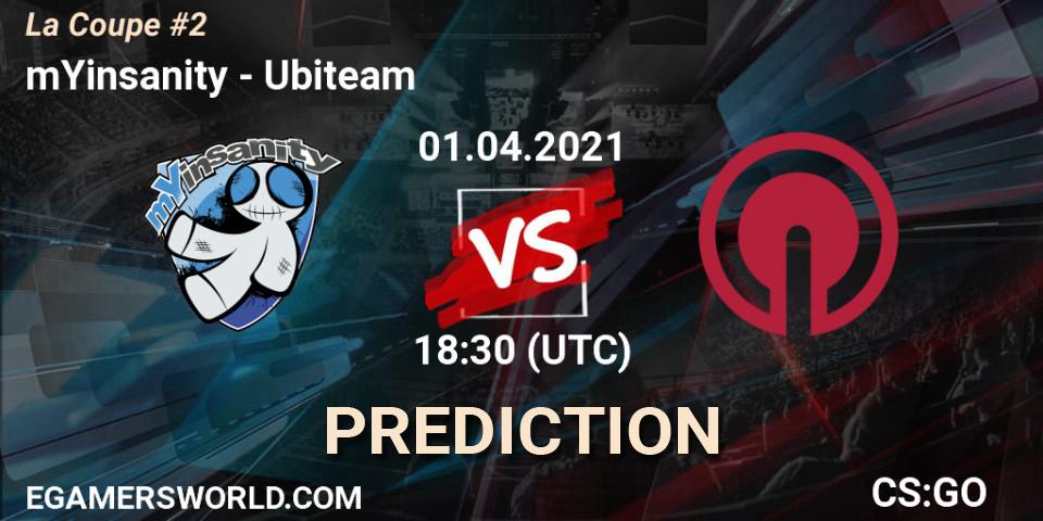 Prognose für das Spiel mYinsanity VS Ubiteam. 03.04.2021 at 11:30. Counter-Strike (CS2) - La Coupe #2
