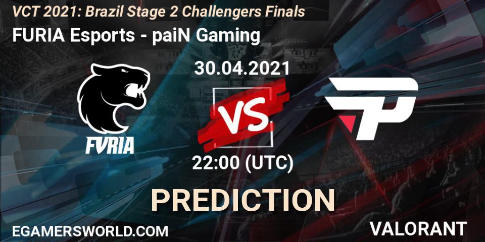 Prognose für das Spiel FURIA Esports VS paiN Gaming. 01.05.2021 at 16:00. VALORANT - VCT 2021: Brazil Stage 2 Challengers Finals