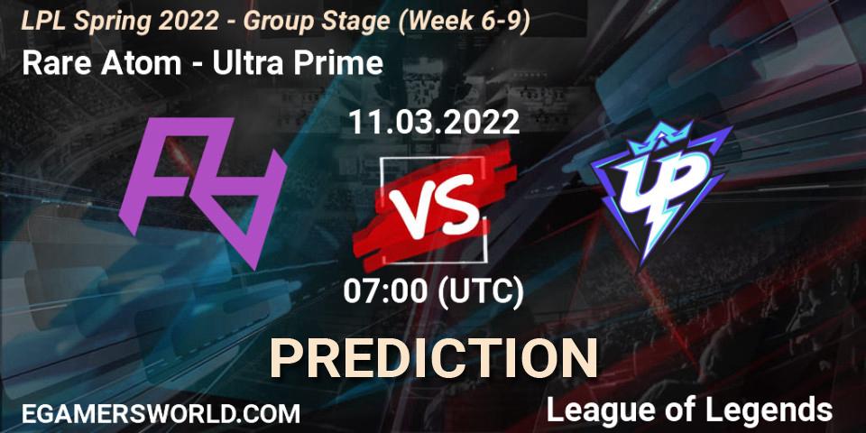 Prognose für das Spiel Rare Atom VS Ultra Prime. 11.03.2022 at 09:00. LoL - LPL Spring 2022 - Group Stage (Week 6-9)