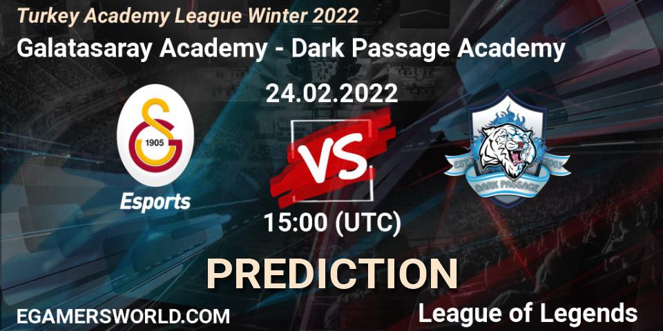 Prognose für das Spiel Galatasaray Academy VS Dark Passage Academy. 24.02.22. LoL - Turkey Academy League Winter 2022