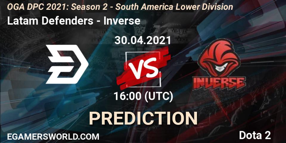 Prognose für das Spiel Latam Defenders VS Inverse. 30.04.2021 at 16:00. Dota 2 - OGA DPC 2021: Season 2 - South America Lower Division 