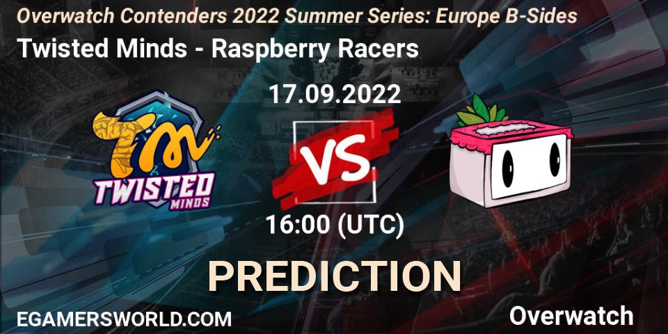 Prognose für das Spiel Twisted Minds VS Raspberry Racers. 17.09.2022 at 16:00. Overwatch - Overwatch Contenders 2022 Summer Series: Europe B-Sides