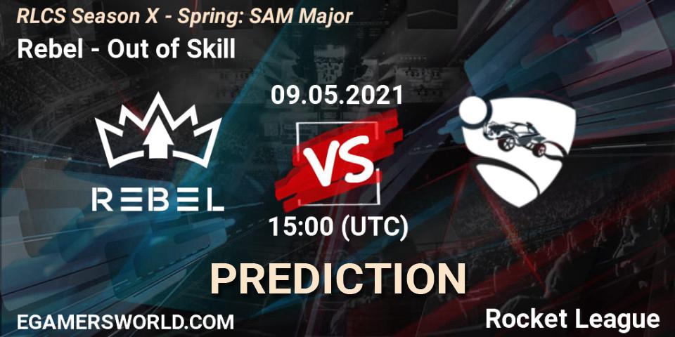 Prognose für das Spiel Rebel VS Out of Skill. 09.05.2021 at 15:00. Rocket League - RLCS Season X - Spring: SAM Major