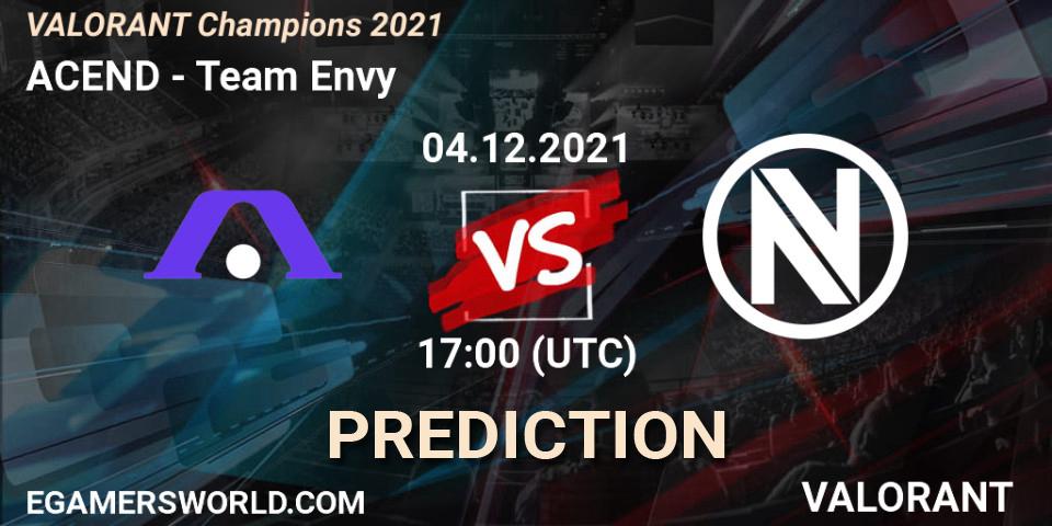 Prognose für das Spiel ACEND VS Team Envy. 06.12.2021 at 14:00. VALORANT - VALORANT Champions 2021