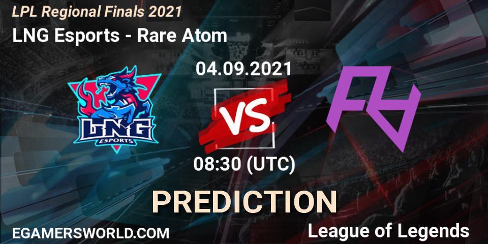 Prognose für das Spiel LNG Esports VS Rare Atom. 04.09.21. LoL - LPL Regional Finals 2021