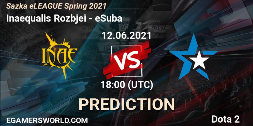 Prognose für das Spiel Inaequalis Rozbíječi VS eSuba. 12.06.21. Dota 2 - Sazka eLEAGUE Spring 2021