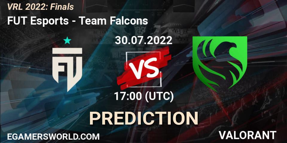 Prognose für das Spiel FUT Esports VS Team Falcons. 30.07.2022 at 17:00. VALORANT - VRL 2022: Finals