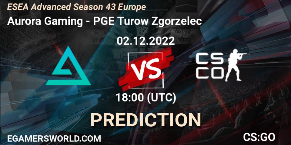 Prognose für das Spiel Aurora VS PGE Turow Zgorzelec. 02.12.22. CS2 (CS:GO) - ESEA Season 43: Advanced Division - Europe