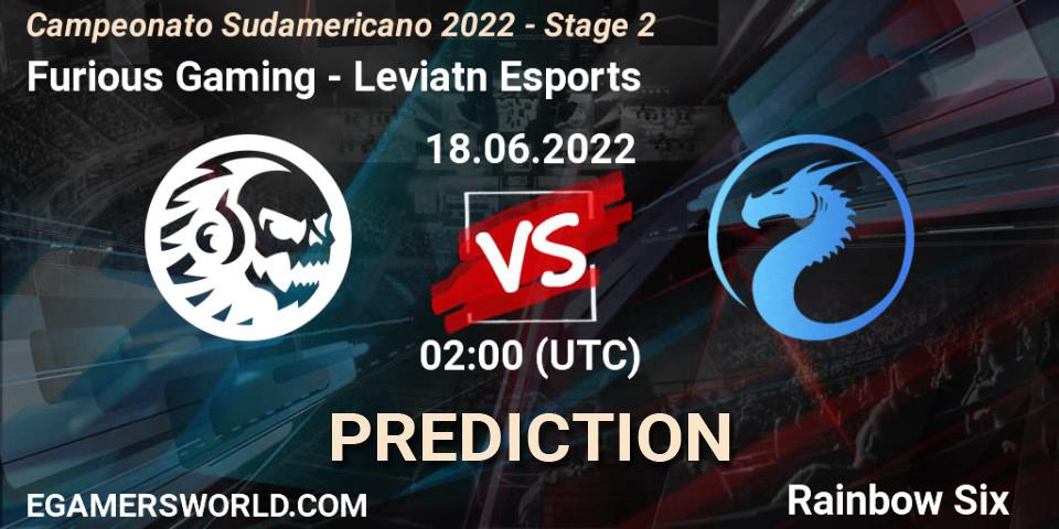 Prognose für das Spiel Furious Gaming VS Leviatán Esports. 24.06.2022 at 02:00. Rainbow Six - Campeonato Sudamericano 2022 - Stage 2