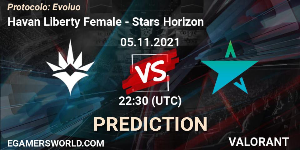 Prognose für das Spiel Havan Liberty Female VS Stars Horizon. 05.11.2021 at 22:30. VALORANT - Protocolo: Evolução