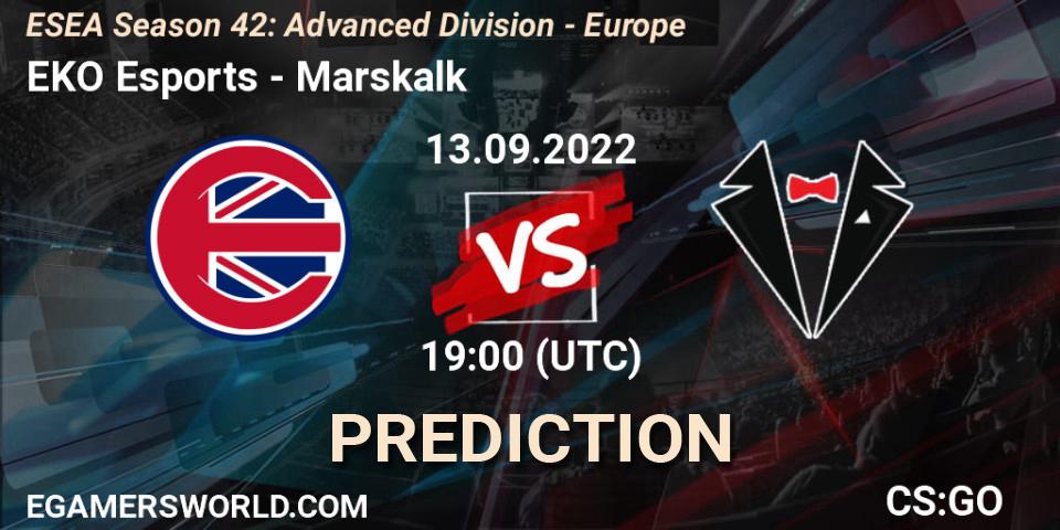 Prognose für das Spiel EKO Esports VS Marskalk. 13.09.2022 at 19:00. Counter-Strike (CS2) - ESEA Season 42: Advanced Division - Europe