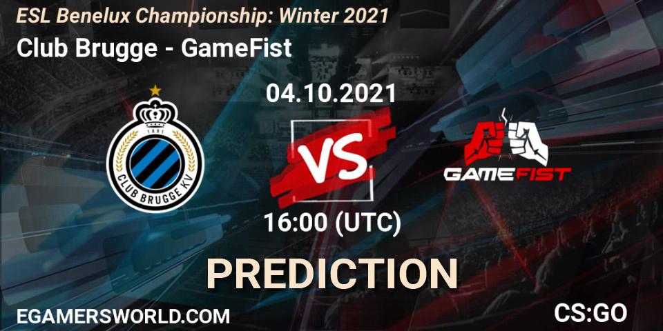Prognose für das Spiel Club Brugge VS GameFist. 04.10.21. CS2 (CS:GO) - ESL Benelux Championship: Winter 2021