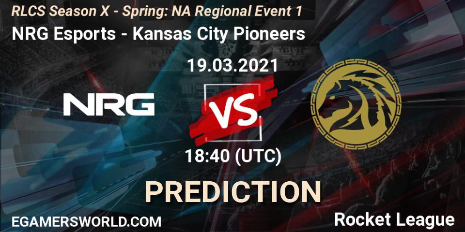 Prognose für das Spiel NRG Esports VS Kansas City Pioneers. 19.03.2021 at 18:40. Rocket League - RLCS Season X - Spring: NA Regional Event 1