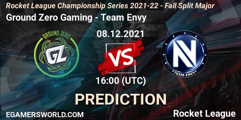 Prognose für das Spiel Ground Zero Gaming VS Team Envy. 08.12.21. Rocket League - RLCS 2021-22 - Fall Split Major