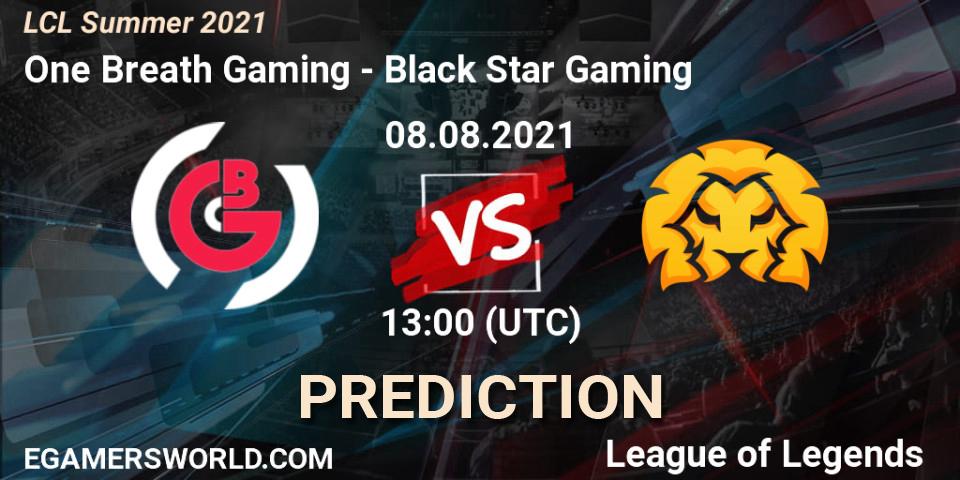 Prognose für das Spiel One Breath Gaming VS Black Star Gaming. 08.08.21. LoL - LCL Summer 2021