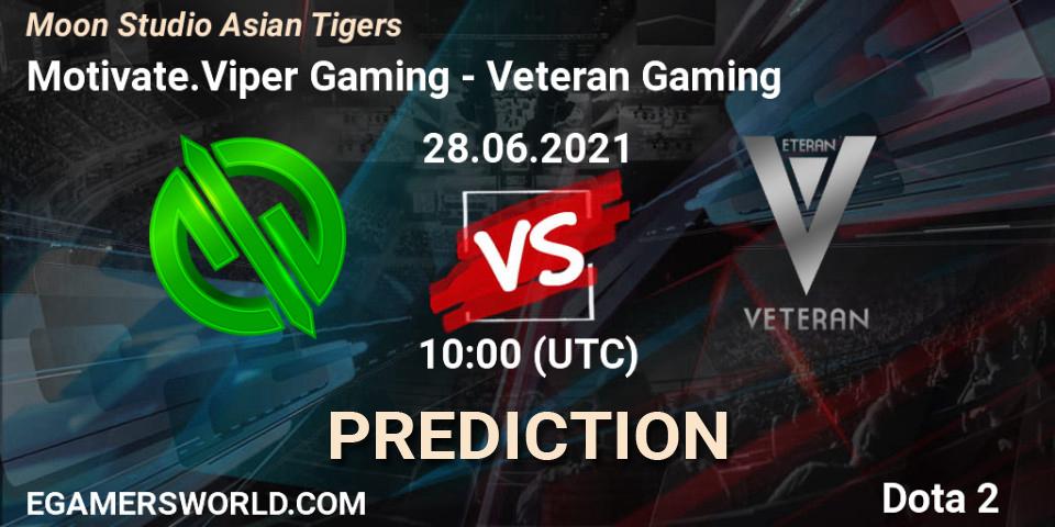 Prognose für das Spiel Motivate.Viper Gaming VS Veteran Gaming. 28.06.21. Dota 2 - Moon Studio Asian Tigers