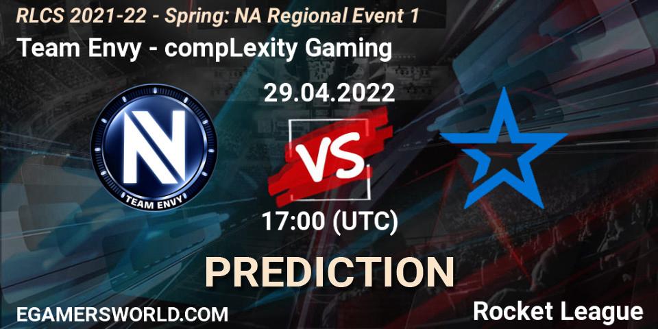 Prognose für das Spiel Team Envy VS compLexity Gaming. 29.04.22. Rocket League - RLCS 2021-22 - Spring: NA Regional Event 1