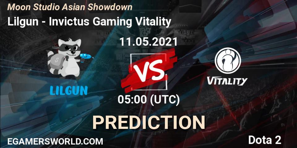 Prognose für das Spiel Lilgun VS Invictus Gaming Vitality. 11.05.2021 at 05:03. Dota 2 - Moon Studio Asian Showdown