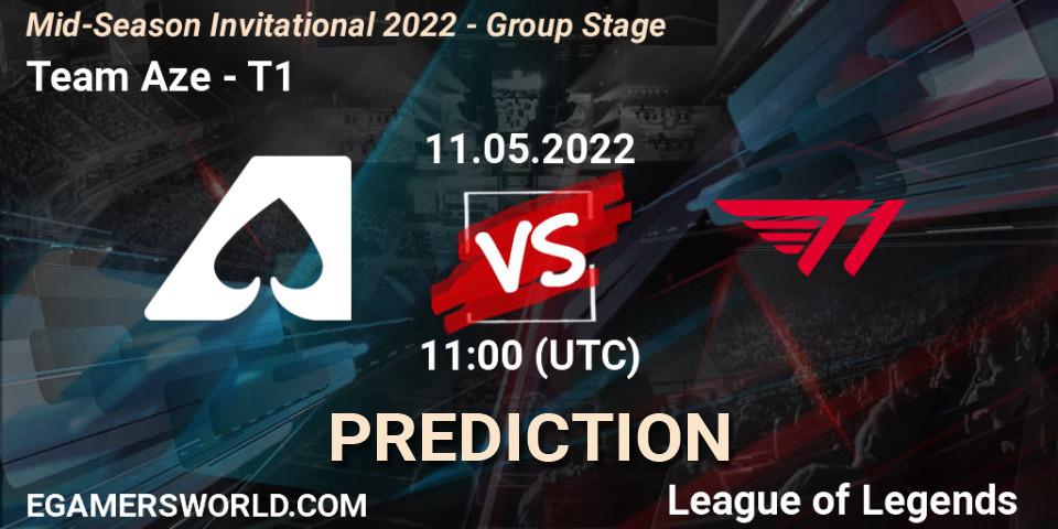Prognose für das Spiel Team Aze VS T1. 11.05.2022 at 11:20. LoL - Mid-Season Invitational 2022 - Group Stage