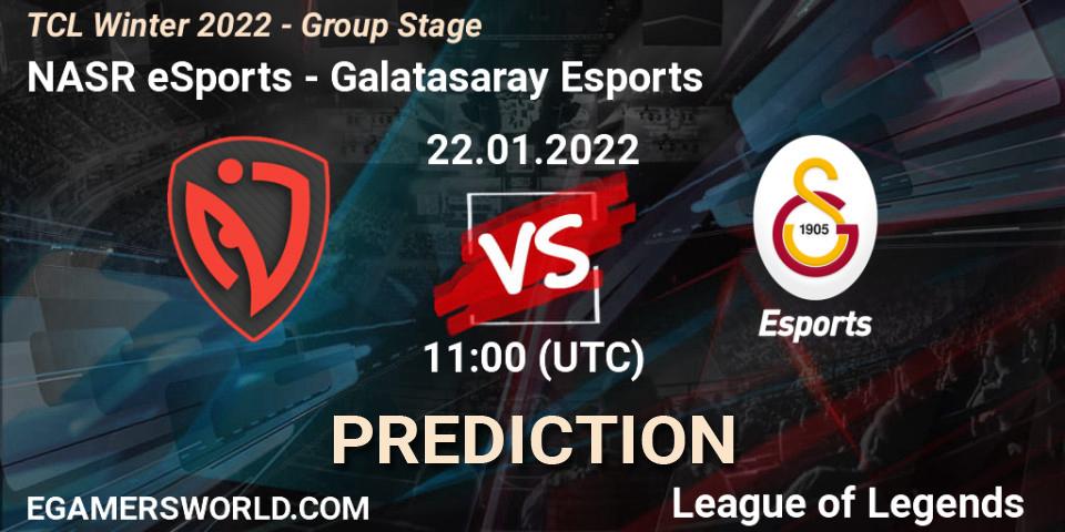 Prognose für das Spiel NASR eSports VS Galatasaray Esports. 22.01.22. LoL - TCL Winter 2022 - Group Stage