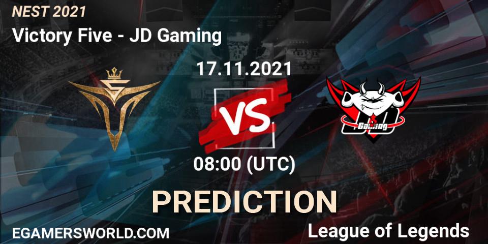 Prognose für das Spiel JD Gaming VS Victory Five. 17.11.2021 at 08:00. LoL - NEST 2021