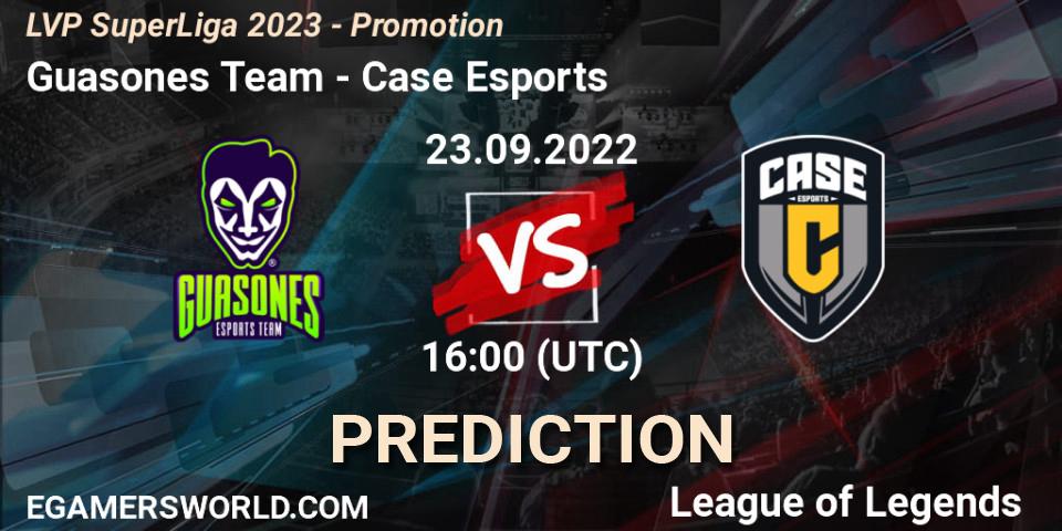 Prognose für das Spiel Guasones Team VS Case Esports. 23.09.2022 at 16:00. LoL - LVP SuperLiga 2023 - Promotion