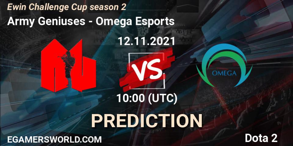Prognose für das Spiel Army Geniuses VS Omega Esports. 11.11.21. Dota 2 - Ewin Challenge Cup season 2