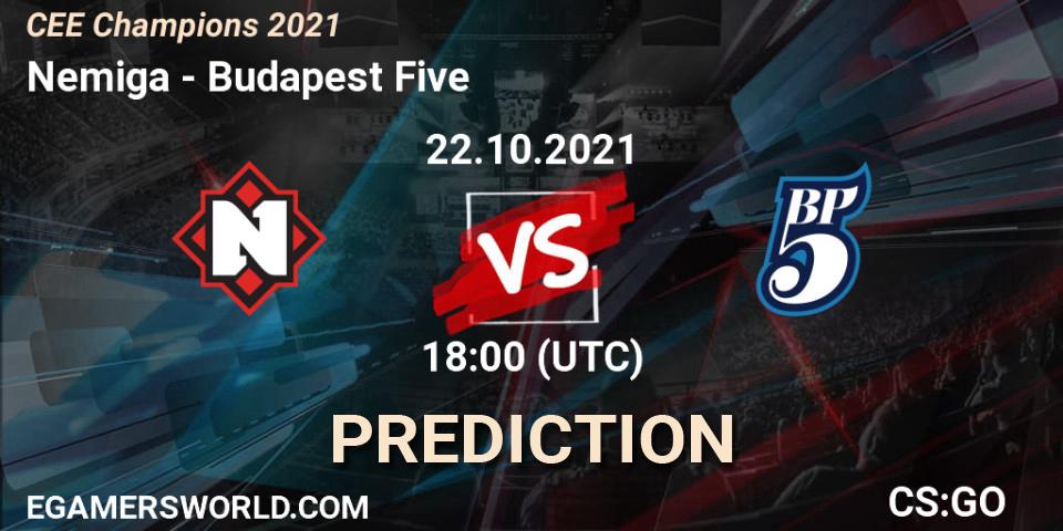 Prognose für das Spiel Nemiga VS Budapest Five. 22.10.21. CS2 (CS:GO) - CEE Champions 2021