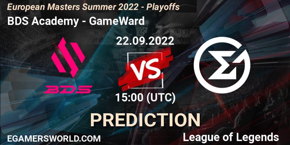 Prognose für das Spiel BDS Academy VS GameWard. 21.09.2022 at 15:00. LoL - European Masters Summer 2022 - Playoffs